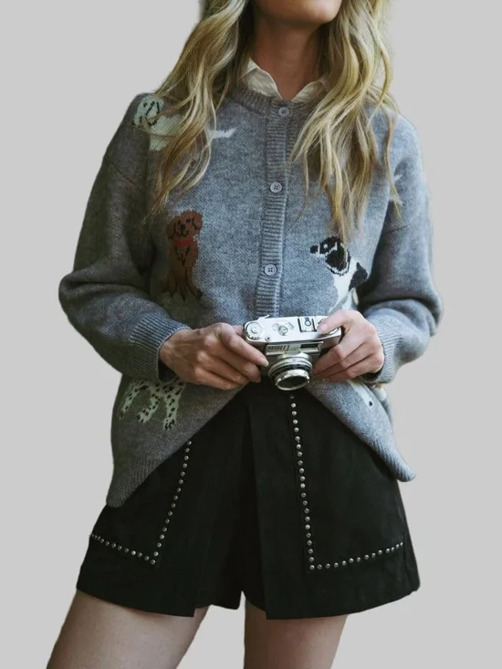 Only 2 left!  NWT Dog Lover Cardigan Sweater - Picture 2 of 3